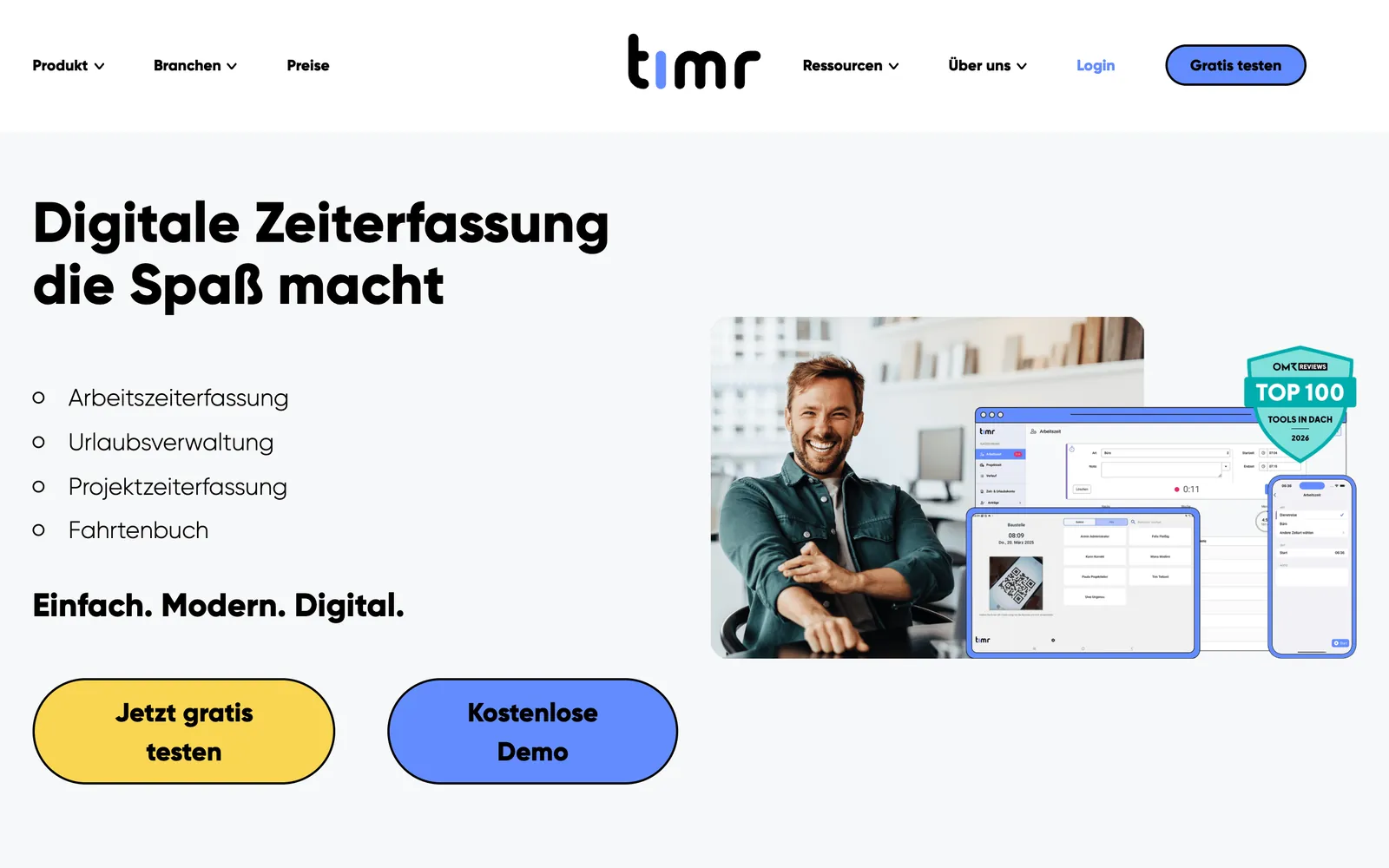 Startseite von timr